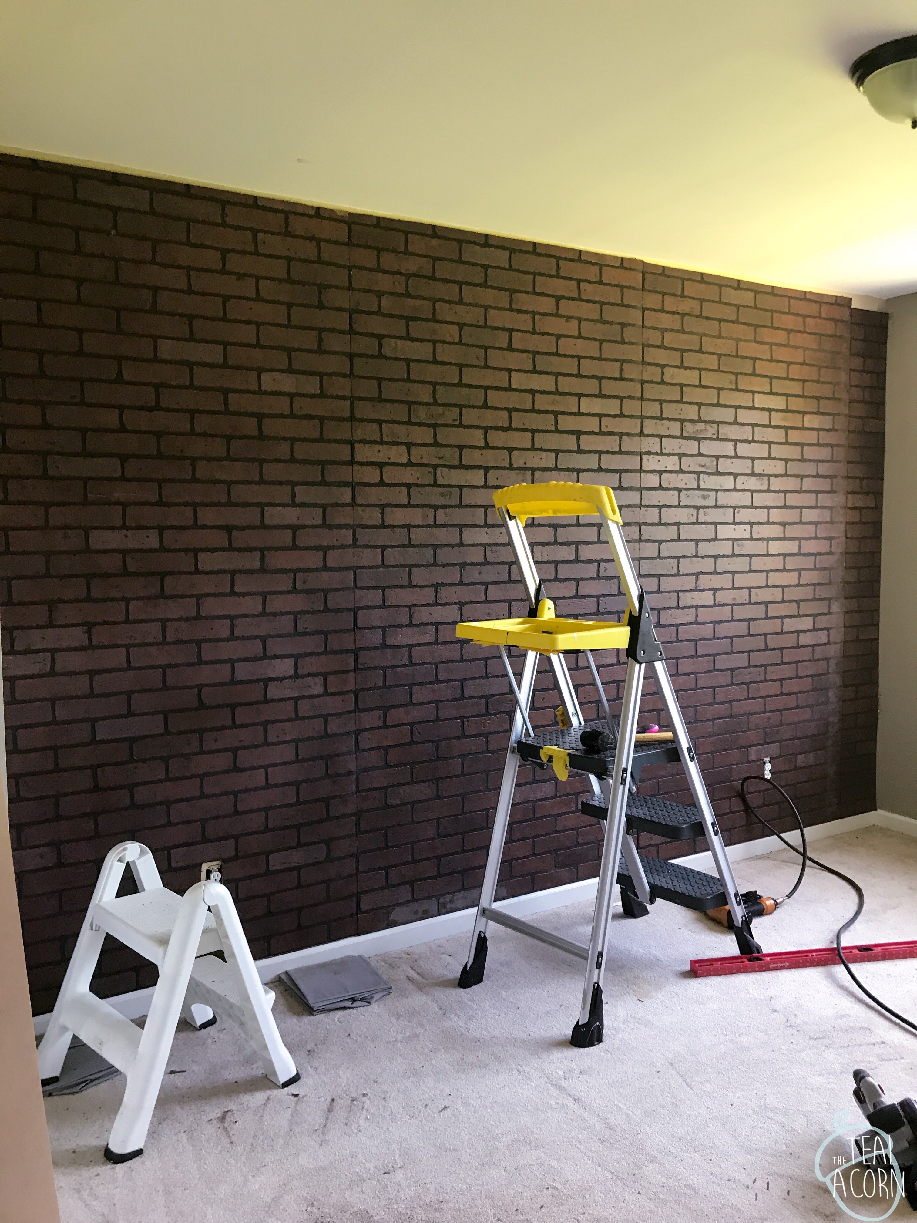 Faux brick panel installation 